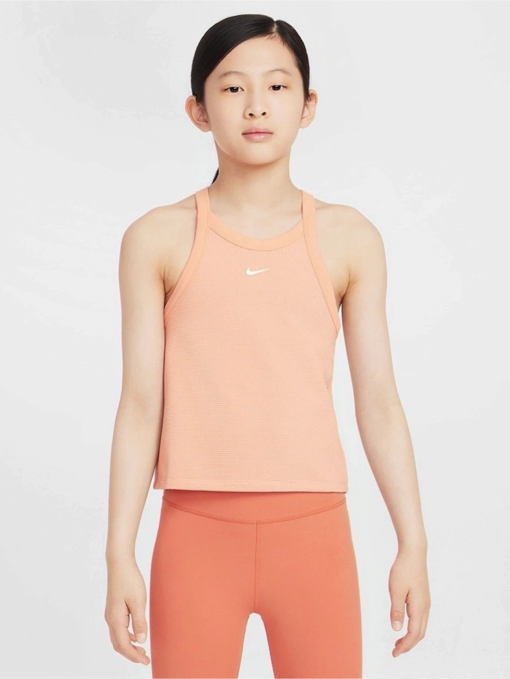 Nike Dri-FIT Girls High Neck Racerback Tank Top Coral Size M